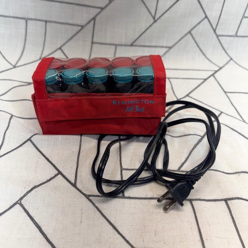 Remington Hot Roller VTG Set Red All That! Travel 10 Piece Portable Electric
